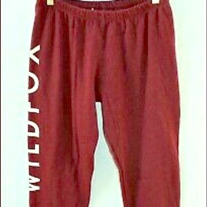 Wildfox Burgundy Logo Jogger Sweatpants